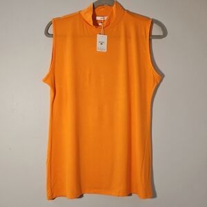 Womens Orange Sleeveless Shirt Size XL‎